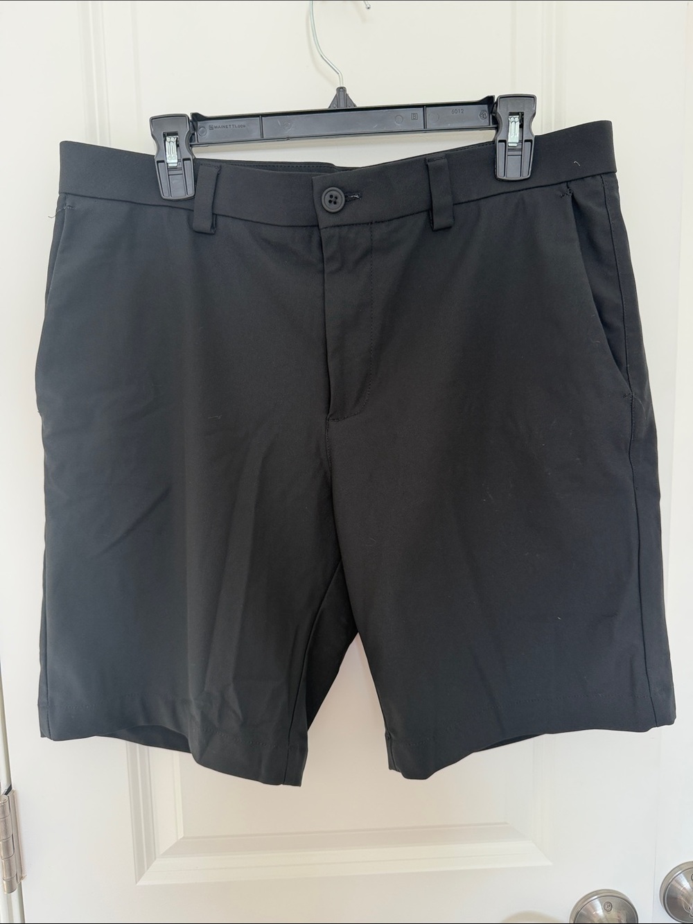 Men's Flat-Front Black Performance Shorts